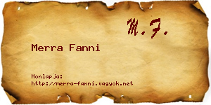 Merra Fanni névjegykártya